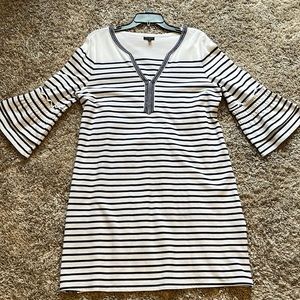 Talbots Black and White Striped Dress